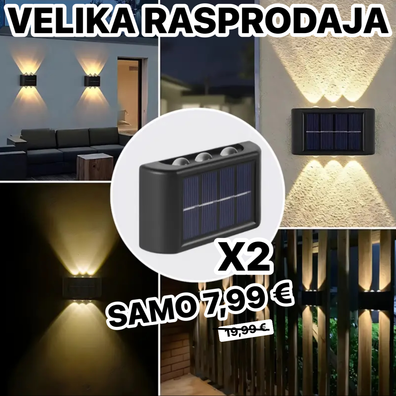 2x LUXURY SOLARNA LED RASVJETA