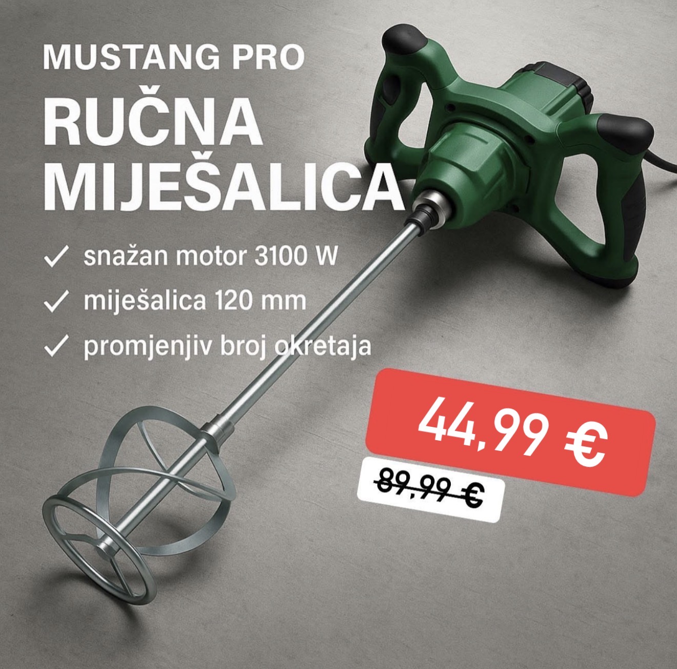 Električni Mješač – 3100 W Snage